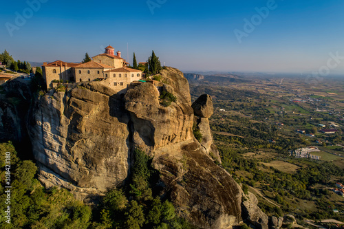 aerial view from the Monastery of the Varlaam in Meteora, Greece