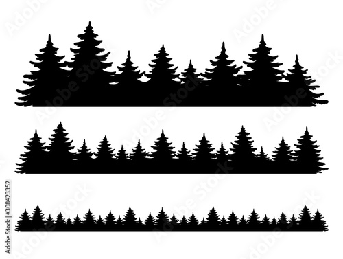 Valokuvatapetti Forest vector shape set