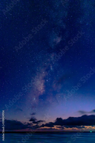 宮古島で薄暮に浮かび上がる奇跡の天の川銀河