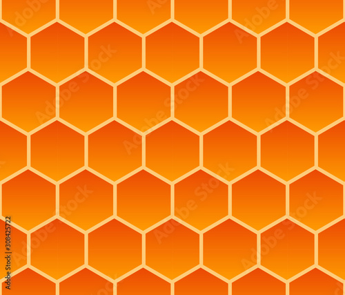 beehive honeycomb seamless pattern orange