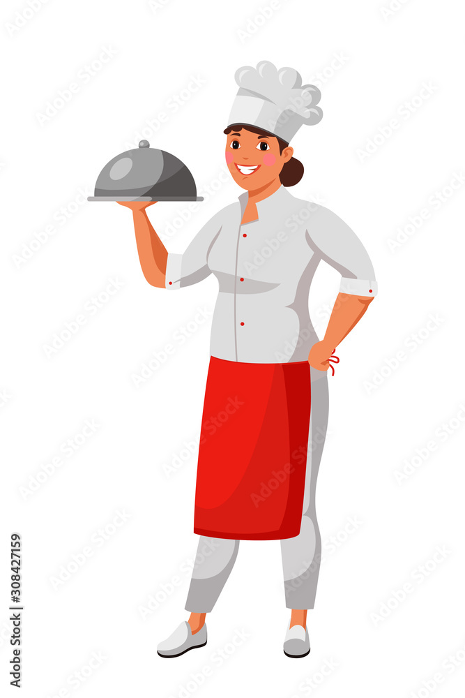 Cheerful chef cook in uniform isolated on white Cheerful chef cook in uniform isolated on white