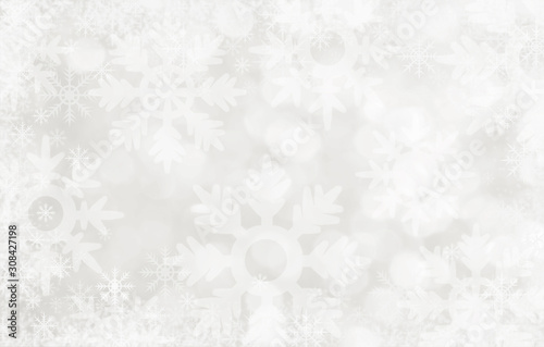 White snowflakes on bokeh