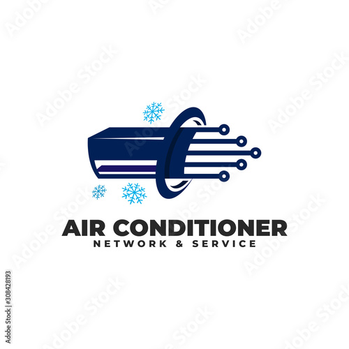 Air Conditioner Network Logo Vector Icon Illustration