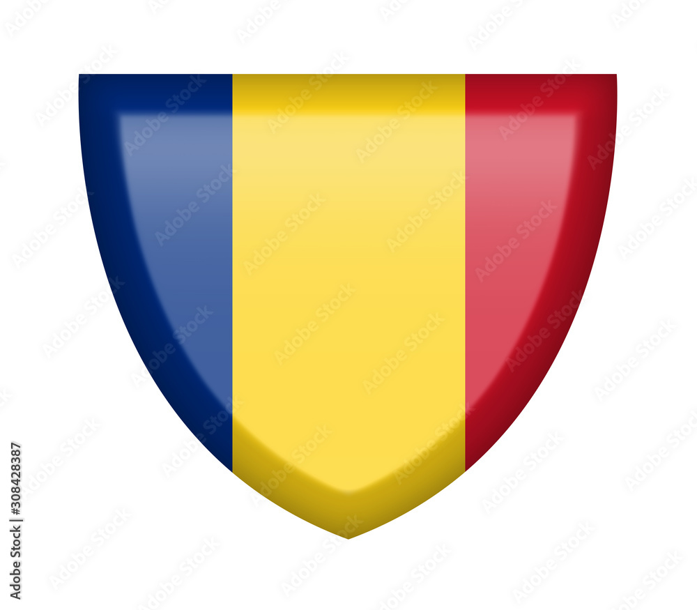 Fototapeta premium Scudetto con bandiera Romania