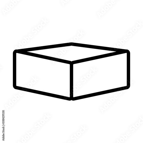 Big box icon vector. Thin line sign. Isolated contour symbol illustration