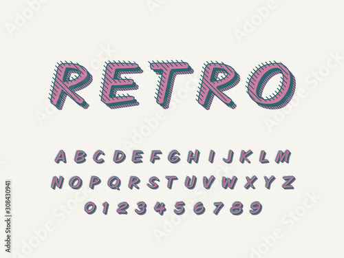 Stylish trendy logotype Retro Bar. 3D colorful Font
