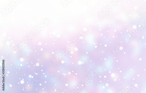 Delicate snow blur texture. Subtle pink winter empty background. Christmas light abstract illustration. 