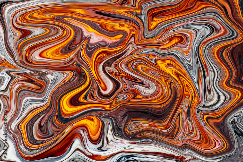 Abstraction with red wavy lines for the background.