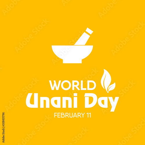 Vector illustration on the theme of World Unani Day on February 11th.
