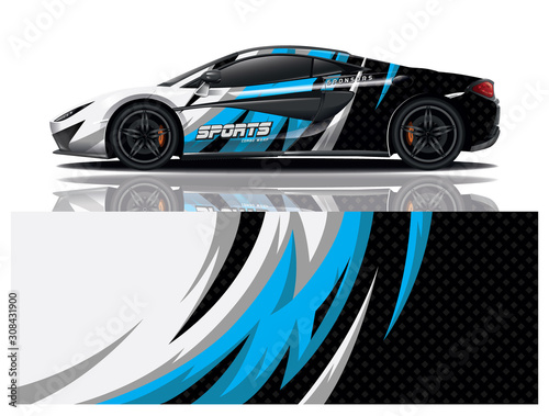 sport car decal wrap design vector
