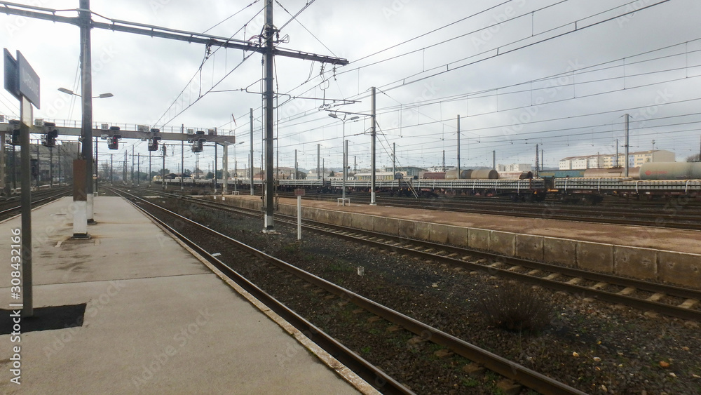 catenaries and deserted railway tracks