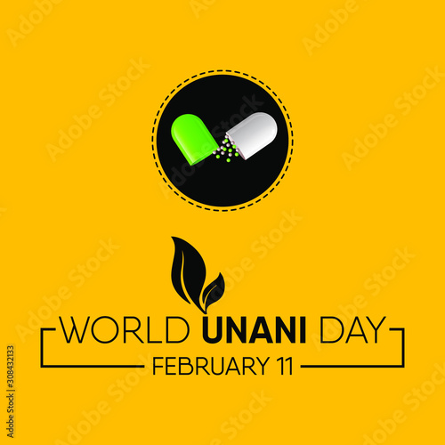 Vector illustration on the theme of World Unani Day on February 11th.