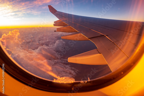 Jet wing from inside the passenger seat