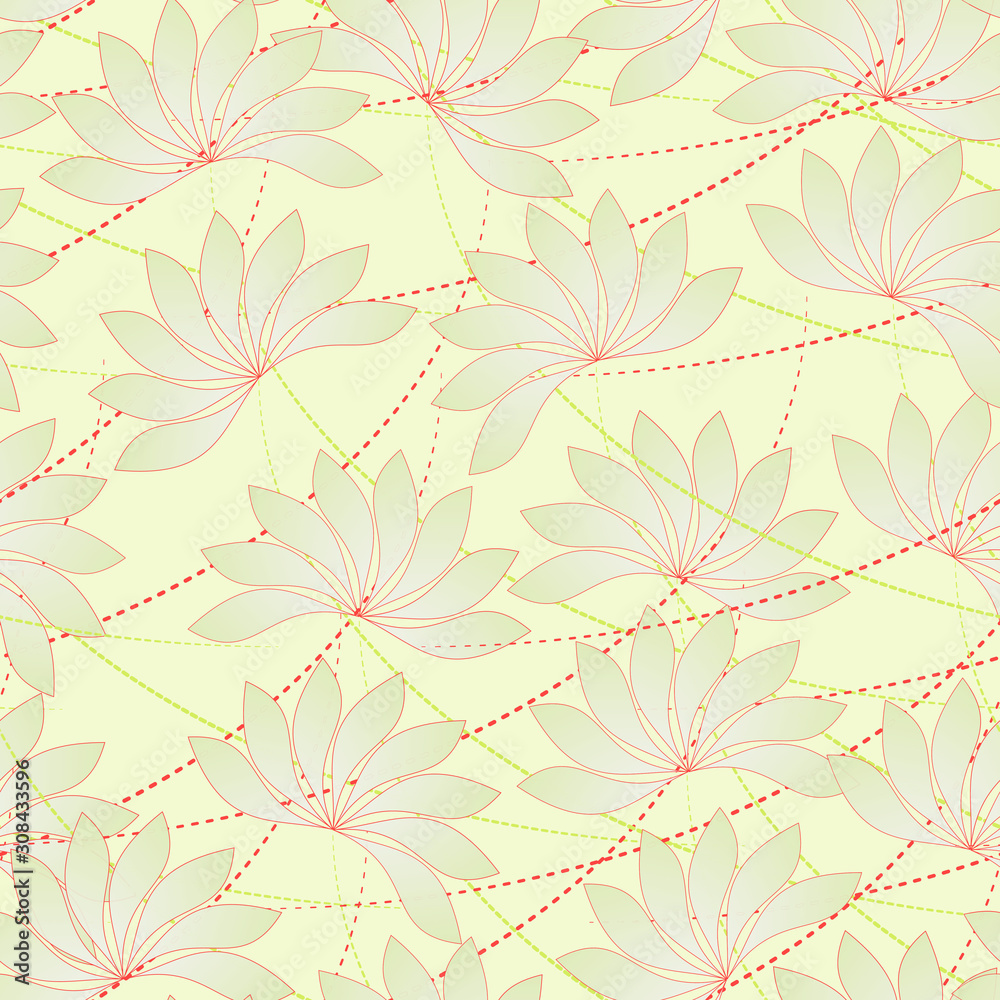 floral leaves seamless pattern light green red floral leaves seamless pattern light green red