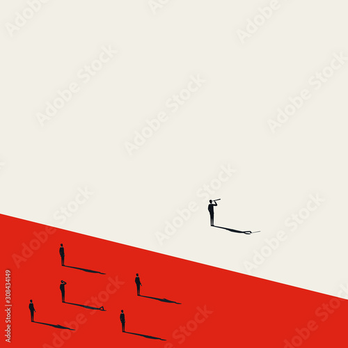 Think or do different business vector concept. Businessman visionary with vision, strategy and plan.