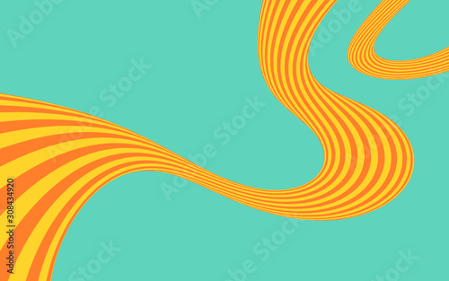 Vector - Yellow and orange Abstract curved wave line on green Background