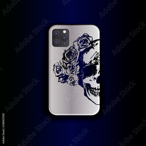 Mock up smartphone, smartphone vector template. Stylish design print smartpho...