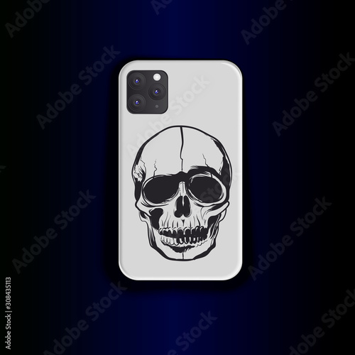 Mock up smartphone, smartphone vector template. Stylish design print smartpho...