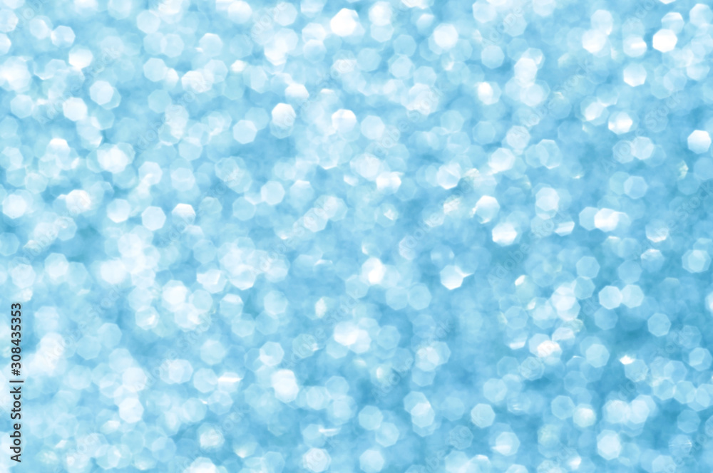 Abstract blue cold glitter sparkle soft focus blurred background