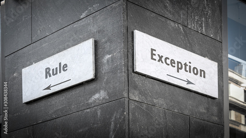 Street Sign to Exception versus Rule