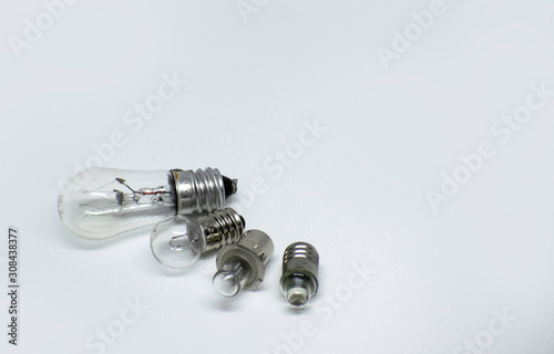 Small bulbs in isolated white background