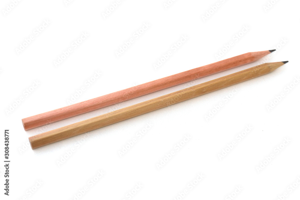 Brown pencil on white background Brown pencil on white background