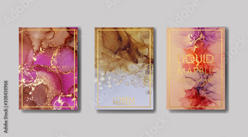 liquid marble with gold. flyer  business card  flyer  brochure  poster  for printing. trend vector