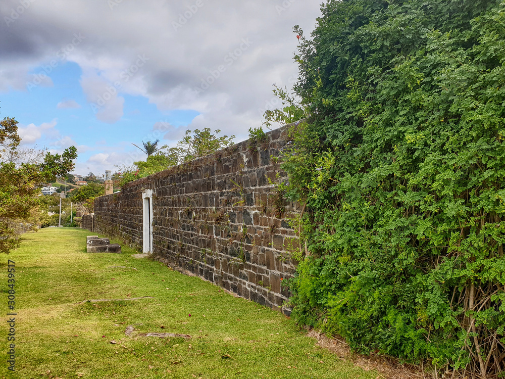 stone wall of old house