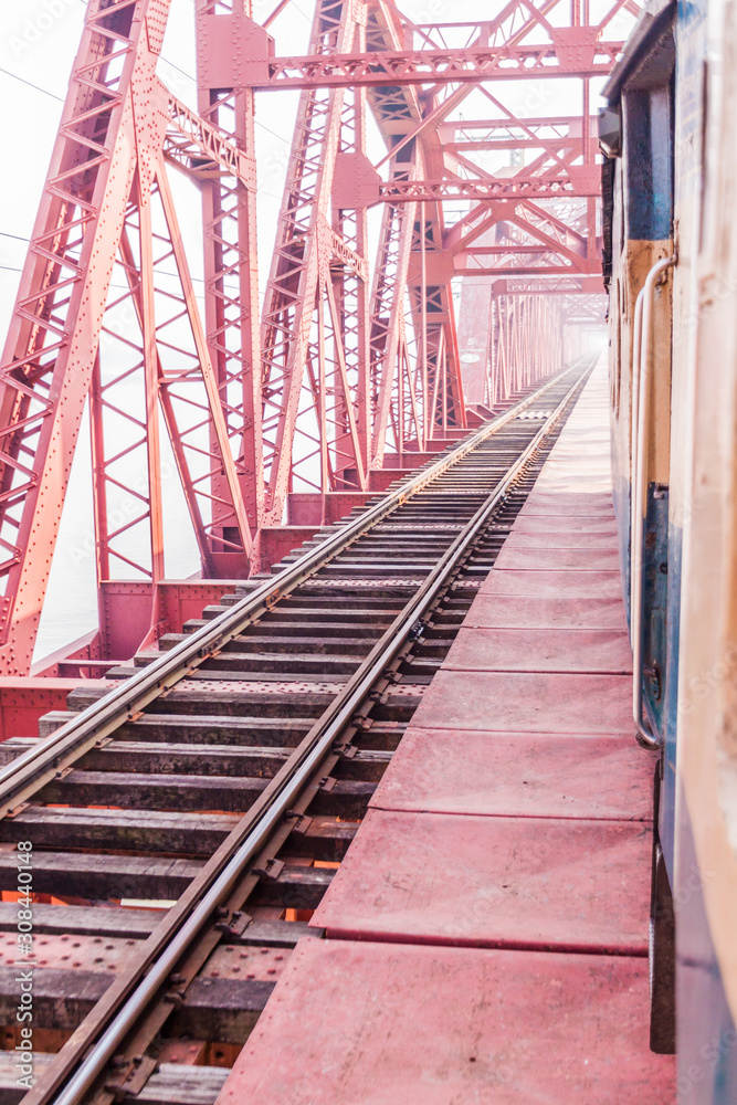 Hardinge Bridge, steel railway bridge over the river Padma in western Bangladesh. Hardinge Bridge, steel railway bridge over the river Padma in western Bangladesh.