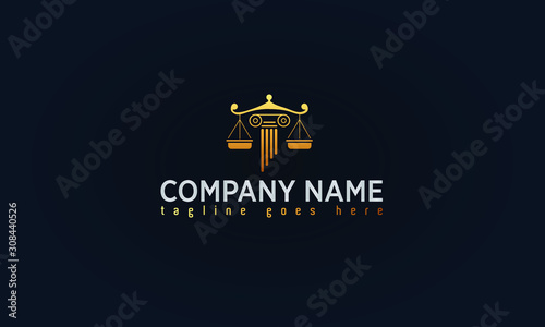 Law, Attorney, Lawyer Office Company Gold Logo Concept