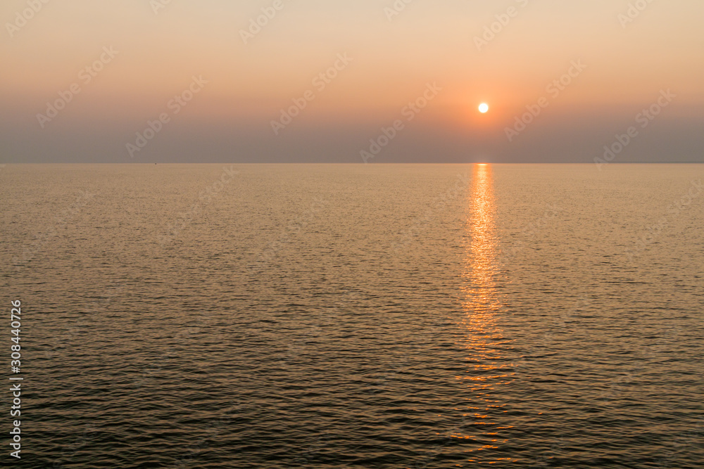 Sunset at the mouth of Pasur river, Bangladesh