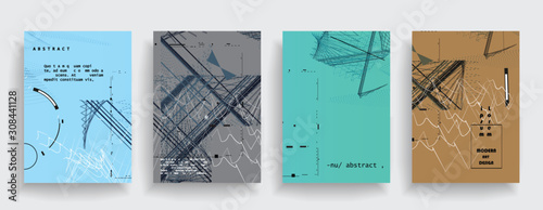 Creative cover design. Set of horizontal a4 covers