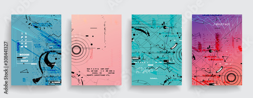 Creative cover design. Set of horizontal a4 covers