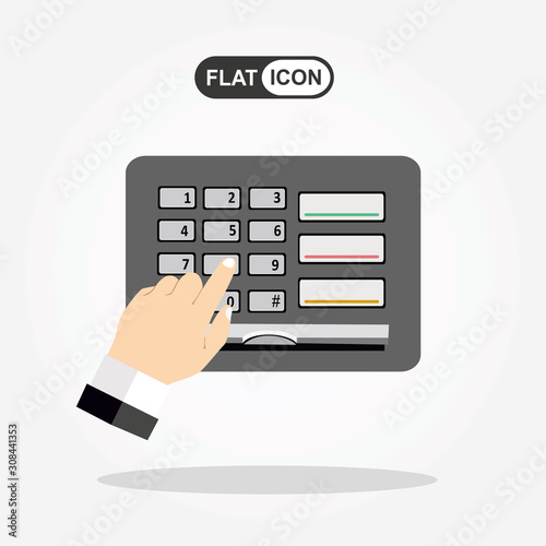ATM payment vector illustration. Withdrawing money from card concept.