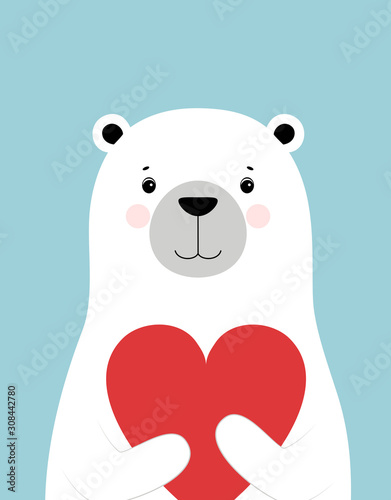Valentines Day card with bear