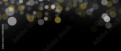 Bannar for Happy New Year 2020, can put text on it, Bokeh banner, gold colors