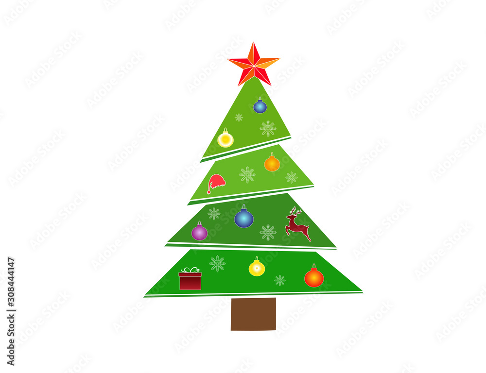 Icon Christmas tree. New Year. Vector illustration. Icon Christmas tree. New Year. Vector illustration.