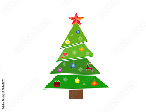 Icon Christmas tree. New Year. Vector illustration.