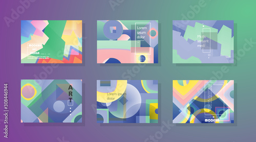 Set of horizontal a4 covers  brochure  flyer template design with abstract background
