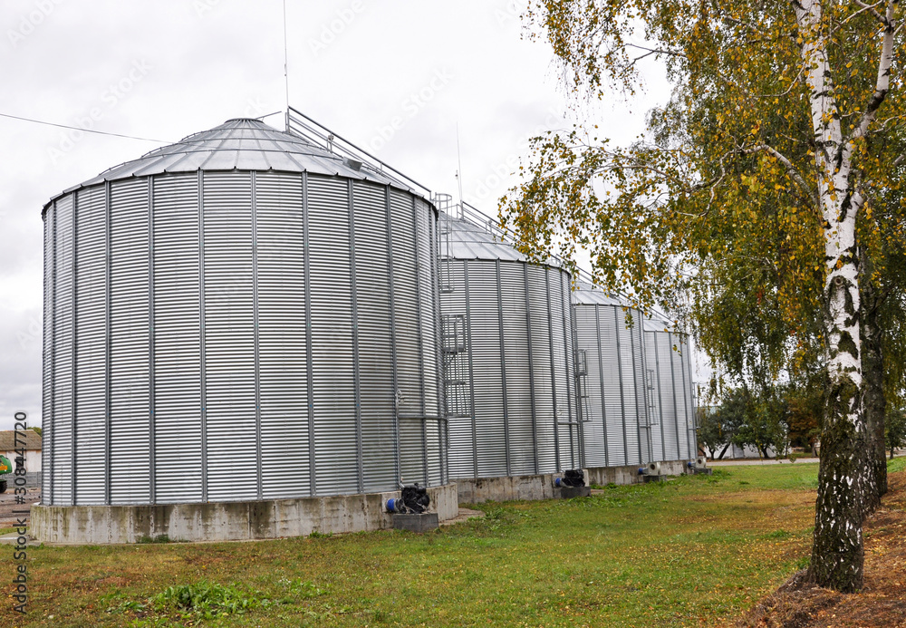 Silos for grain storage. Silos for grain storage.