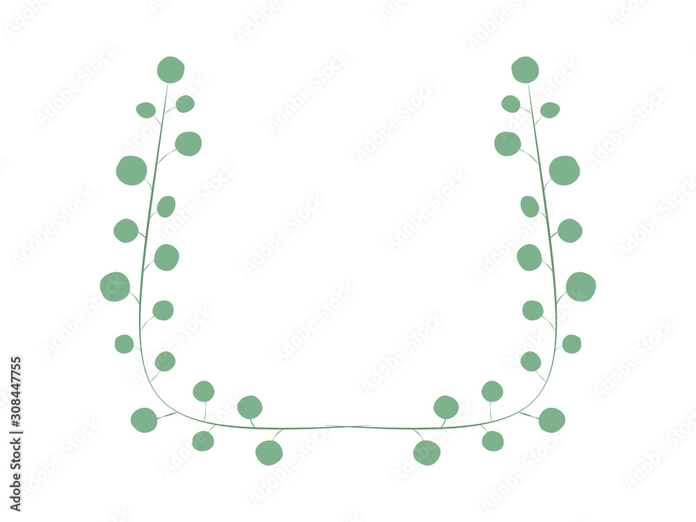 Fototapeta premium 緑の植物のフレームデザイン