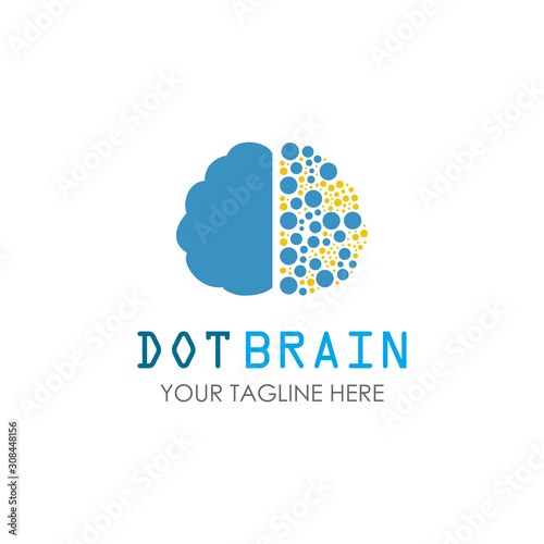 Brain dot education vector design concept