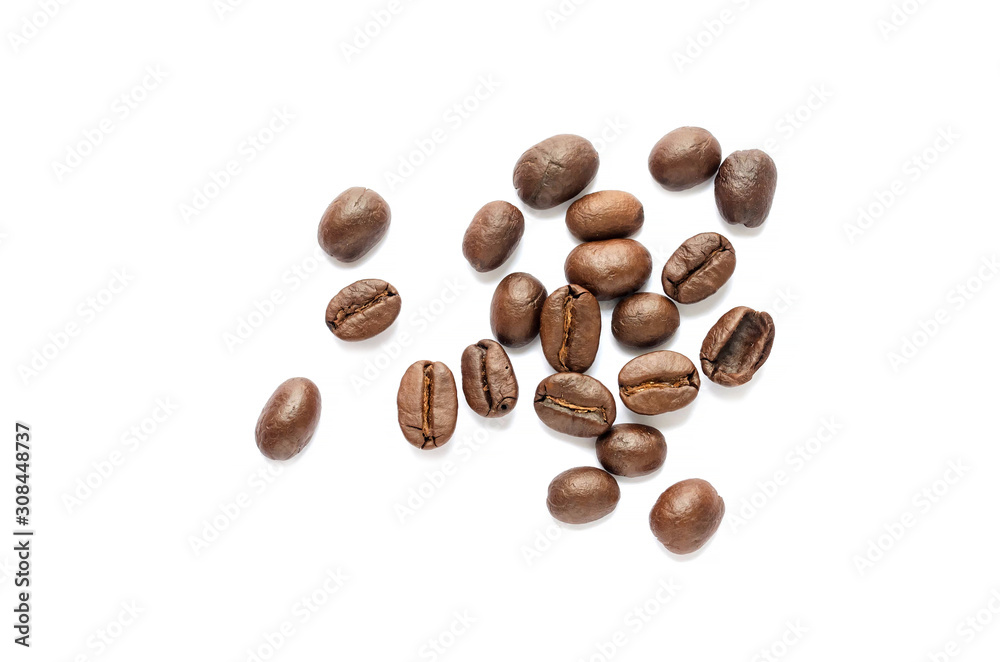 Coffee beans. Isolated on a white background. Coffee beans. Isolated on a white background.