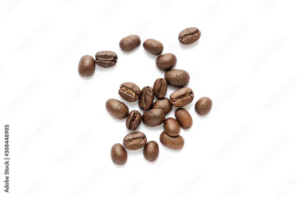 Coffee beans. Isolated on a white background. Coffee beans. Isolated on a white background.