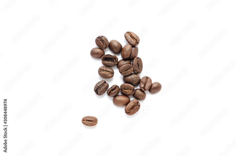 Coffee beans. Isolated on a white background. Coffee beans. Isolated on a white background.