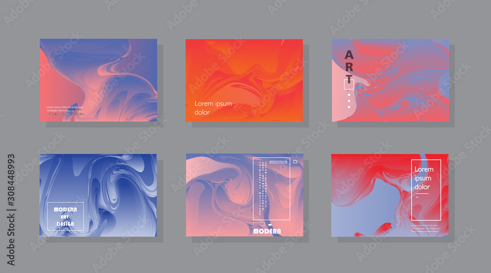 Set of horizontal a4 covers, brochure, flyer template design with abstract background