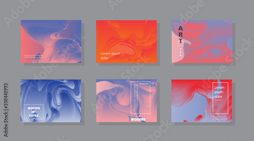 Set of horizontal a4 covers, brochure, flyer template design with abstract background © mechkalo