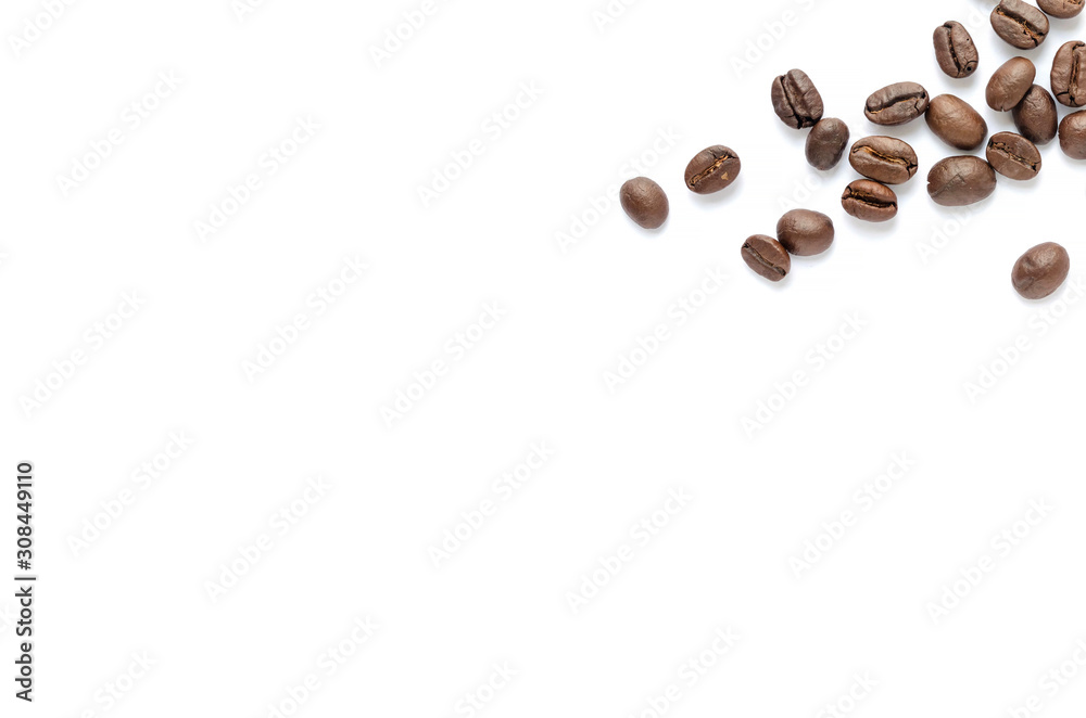 Naklejka premium Coffee beans. Isolated on a white background.