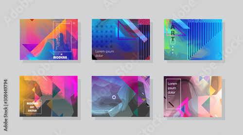 Set of horizontal a4 covers, brochure, flyer template design with abstract background
