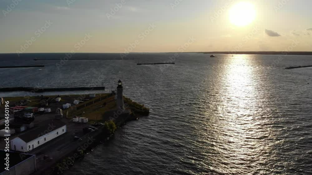 aerial view of Lake Erie from Buffalo New York aerial view of Lake Erie from Buffalo New York